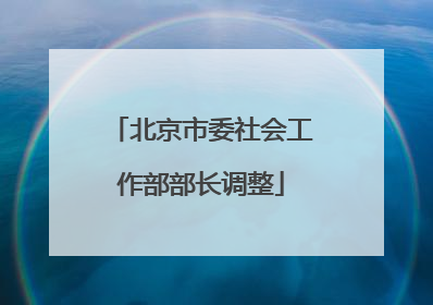 北京市委社会工作部部长调整